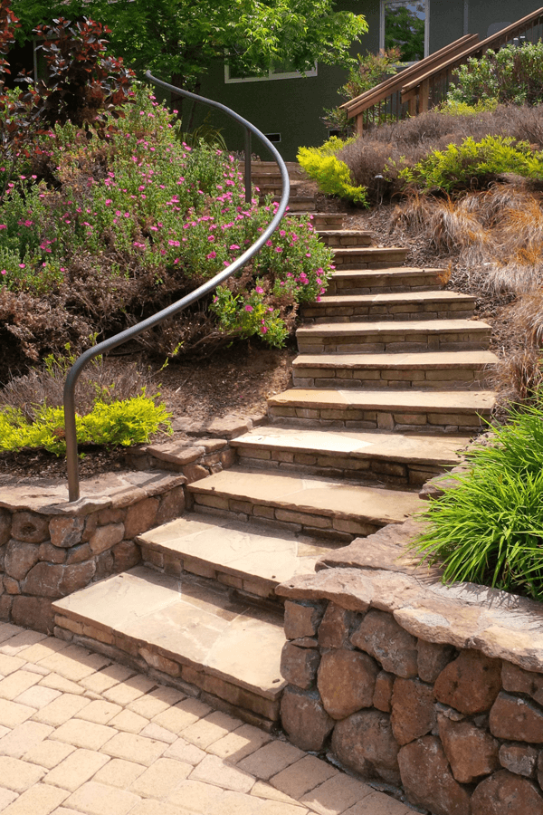 custom stone stairway