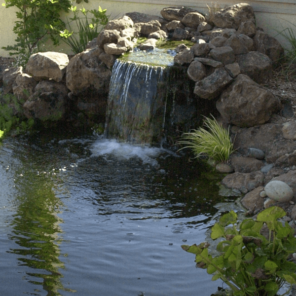 outdoor stone waterfall