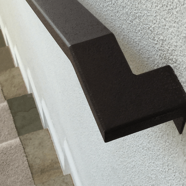 custom railing stone steps crisp lines