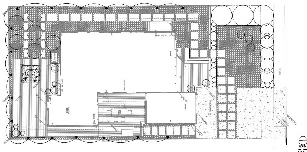 Schematic of landscape design for Eichler home